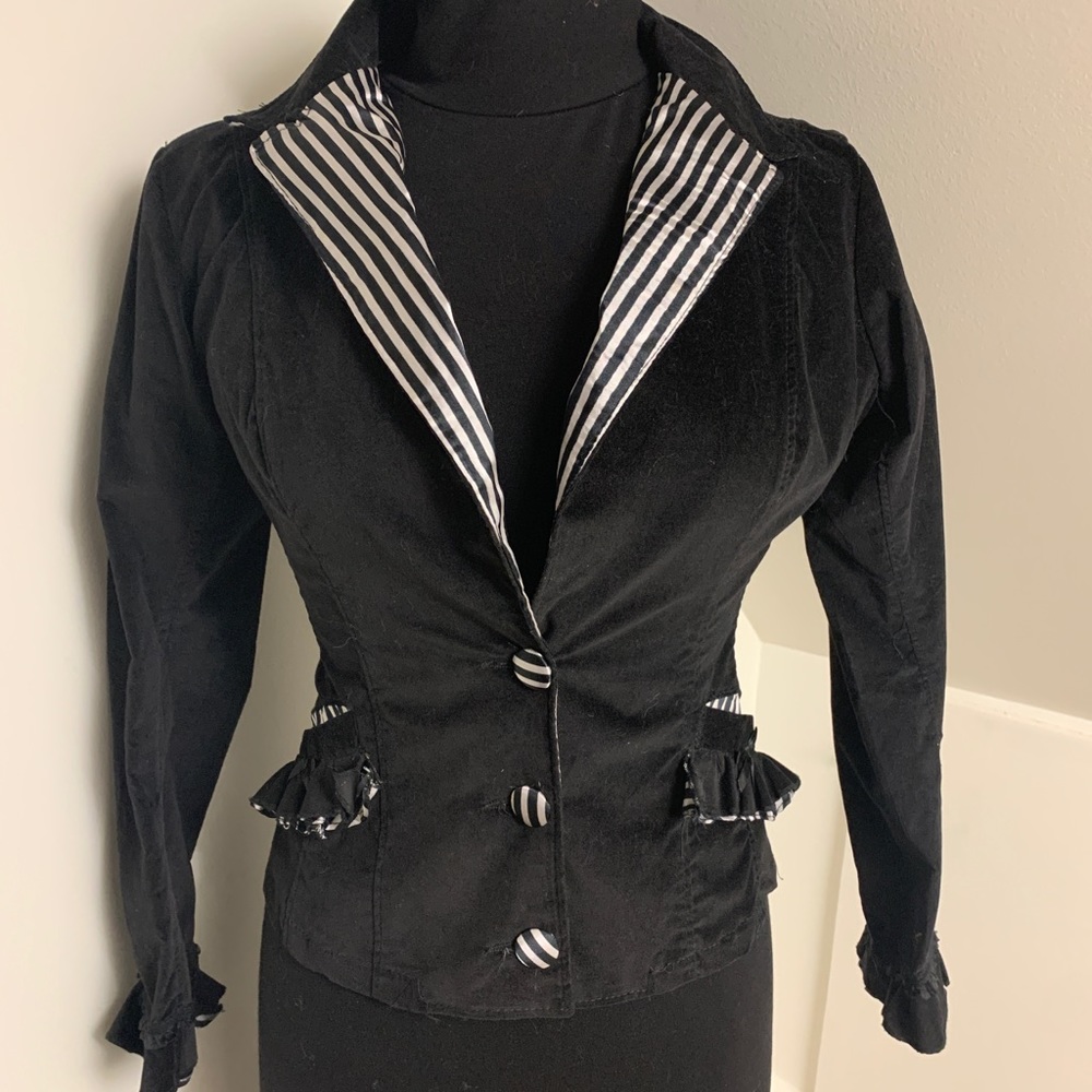 Velveteen Jacket with Stripe Detail
